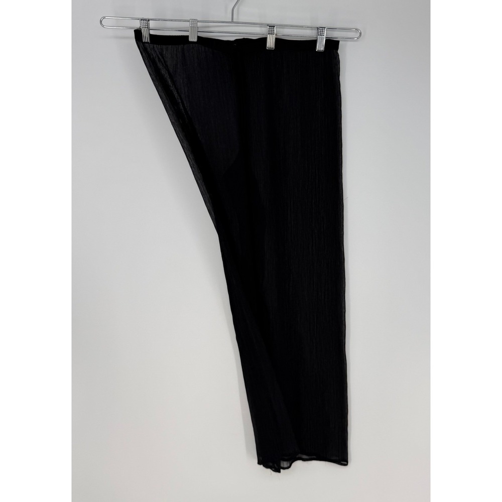 Be Creative Pants Womens Large Black Sheer Crinkle Metallic Wide Leg Boho Y2K